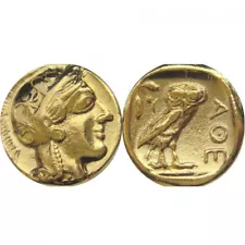 Athena Owl, Goddess of Wisdom, Mark of Athena Greek COPY REPRODUCTION COIN GP