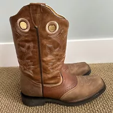 Mens Angus Boots Cowboy Western Square Toe Brown Leather Workwear 27.5 Mexican