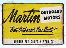 Martin Outboard Motors marine boating engine metal tin sign wall decor pub