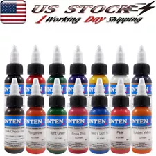 Intenz Tattoo Ink Set 14 Pack Primary Color Pigment Professional Supply Kit