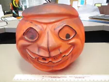 Halloween PUMPKIN beret 1960s candy bucket Playtoy Ind Canada weird oh monster