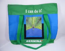 Bernina Blue Green Canvas Tote Bag Zipper Sewing Peacock VGC!