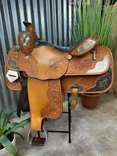 16" AMERICAN SADDLERY Western Show Saddle w Silver ~ Ex Cond