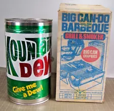 Vtg Mountain Dew Big Can Do Barbeque BBQ Portable Grill NOS w/Box & Instructions