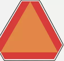 NEW HY-KO TA-1 ALUMINUM BRIGHT ORANGE SLOW MOVING VEHICLE EMBLEM HIGHWAY SIGN