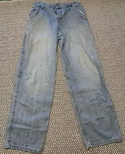 Vintage 90s/y2k Bugle Boy Light Wash Distressed Baggy Fit Jeans 30x32