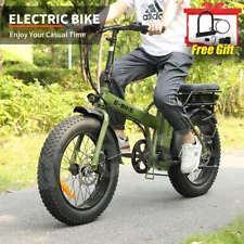 Folding Electric Bike 20" Fat Tire Bike 750W 36V Battery 30MPH 7 Speed for Adult