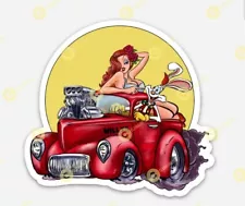 For WILLYS FANS MAGNET - Roger Rabbit Jessica Rabbit Jeep Ratfink Rat Fink