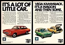 1971 CHEVROLET VEGA 2 AD LOT Kamback Wagon and 2-door