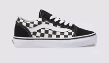 Vans Kids Old Skool Primary Check Black White Size 2 Sneakers