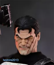 Painted 1:12 Punisher Frank Castle Head Sculpt For 6" Male ML Mezco Figure Body