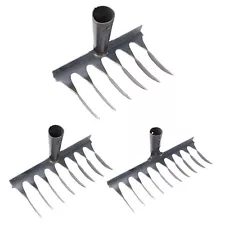 Garden Rake Head Manganese Steel Lawn Rake Head for Leaves, Soil, Gravel