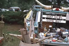 1970 Amherst Flea Market Vendor Sign + Goods For Sale Vintage 35mm Slide