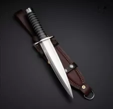 EMP-091 Custom Handmade Carbon Steel Cowboy Dagger Knife With Leather Sheath