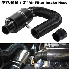 3'' Carbon Fiber Cold Air Filter Intake Induction Pipe Power Flow Hose System (For: 2004 Dodge Dakota)