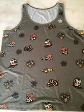 RABBIT RUNNING SIZE LARGE MENS MULTICOLOR SKULL PRINT TANK TOP VGUC LOOK!