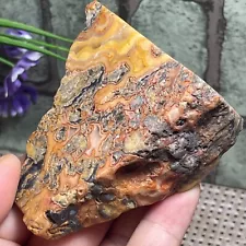 MEXICAN CRAZY LACE AGATE SLAB rough Polished Gemstone Mexican Agate 144g FA66