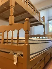 Bunk Bed With Queen Sized Bottom Bed And Detachable Twin Size Bed