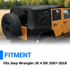 4 PCs Soft Top w/ Tinted Window For 2007-2018 Jeep Wrangler JK Unlimited 4 Door (For: Jeep Wrangler)