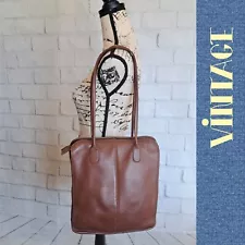 SALE. Large vintage brown leather shoulder bag