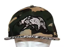 Top Level baseball hat cap camouflage & paisley Cali bear OSFA