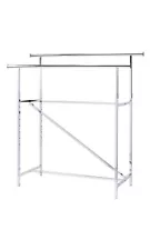 SSWBasics Chrome Double Clothing Rack with Z-Brace - 60''W x 24''D x 47-72''H -