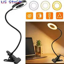 Clip On Desk Lamp LED Flexible Arm USB Dimmable Study Reading Table Night Light