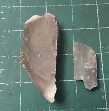 2 pc Texas Flint Rock worked pieces? very nice shape/sharp edges flint knapping