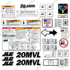 Fits JLG 20MVL Decal Kit Vertical Mast Lift - Warning Stickers with Logos