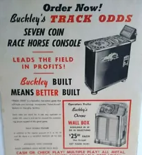 Buckley Track Odds Horse Race Slot Machine 1948 Coin Machine Review Magazine AD