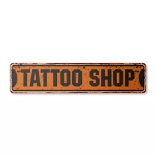 TATTOO SHOP Vintage Street Sign Metal Plastic news tattoos ink guns