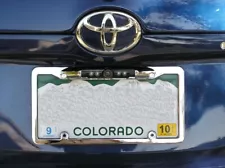 CCD LICENSE PLATE METAL FRAME 180 DEGREE WIDE ANGLE IR REAR VIEW BACKUP CAMERA