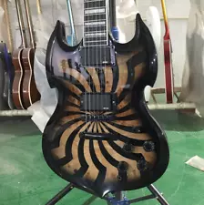 Custom Wylde Zakk Barbarian Electric Guitars Charcoal Burst Burl Fast Delivery