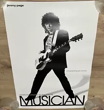 Jimmy Page/Led Zeppelin Musician 1970s Rock Music Black & White Poster 24 x 16"