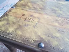 Gorgeous Vintage Unique Lord of the Rings Theme Rustic Tavern Coffee Table LOTR