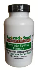 120 Raw Avocado Seed + Turmeric Capsules - Digestion,Inflammation,Fiber+ More!