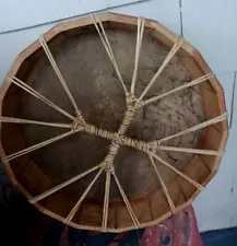 **AWESOME VINTAGE NATIVE AMERICAN RAWHIDE HAND DRUM PRAYER CEREMONY SALE!!""