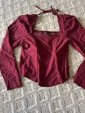 Love Like You Corset Blouse Maroon Large Juniors Women's