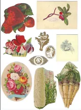 23 Cut Scrap Flowers, Vegetables, & Fruit For Crafts, Collages, Scrapbooks