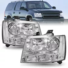 For 2007-2014 Chevy Avalanche Chevrolet Suburban Tahoe Chrome Headlights 07-14