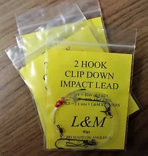 4 x 2 HOOK CLIP DOWN IMPACT LEAD SEA FISHING RIGS 80lb BODY size 1 STINGER HOOKS