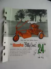 1950s HOMKO TD-179 Billy Goat Riding Lawn Mower Catalog Sheet Brochure Vintage