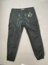 A Bathing Ape Bape Shark 6 Pocket Stretch Jogger Pants Olive Size XXL