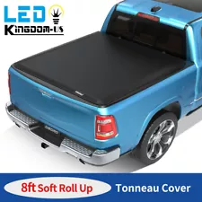 8FT Soft Roll-Up Tonneau Cover for 1999-2024 F-250 F-350 SuperDuty Truck Bed