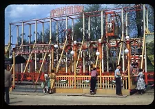 Bad Cannstatt Amusement Park Ride Carnival 1950s 35mm Slide Kodachrome Germany