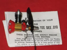 # NEW? VINTAGE COX TEE DEE 010 CONTEST NITRO MODEL AIRPLANE ENGINE wPROP