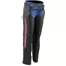 Milwaukee Leather Chaps for Women Black Lightweight Motorcycle, MLL6501-5X-Large