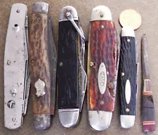 New Listing6 old Pocket Knives CASE XX, REMINGTON, CAMILLUS, SCHRADE etc. Knife for PARTS