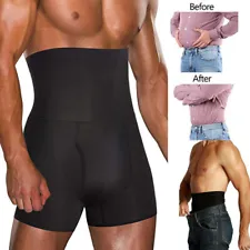 Men's Compression High Waist Boxer Shorts Tummy Slim Body Shaper Girdle Pants US