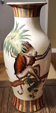 VINTAGE ESTATE SALE HAND PAINTED MONKEY VASE